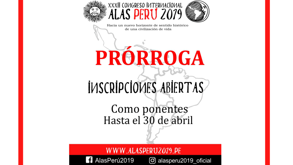 XXXII Congreso Internacional ALAS Perú 2019 – Prórroga