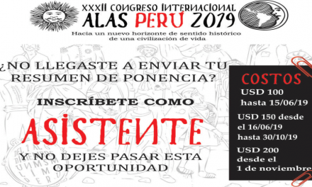 Novedades XXXII Congreso ALAS – Perú 2019