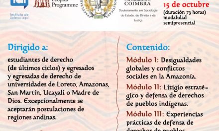 Convocatoria para postulaciones a la escuela jurídica popular: “Hacia el fortalecimiento de una red amazónica de respuesta legal estratégica”