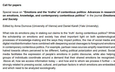 Emotions and the ‘truths’ of contentious politics: Advances in research on emotions, knowledge, and contemporary contentious politics