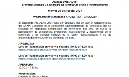 Jornada PRE-ALAS, Programación simultánea ARGENTINA – URUGUAY