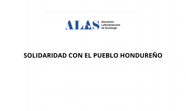 COMUNICADO DE SOLIDARIDAD CON EL PUEBLO HONDUREÑO